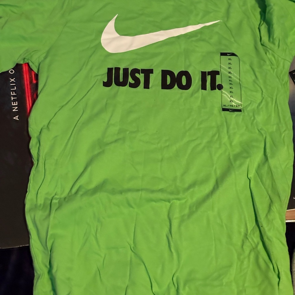 Nike Bright Green T-Shirt with White Swoosh
